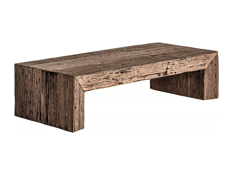 Table basse ethnique en bois massif recyclé