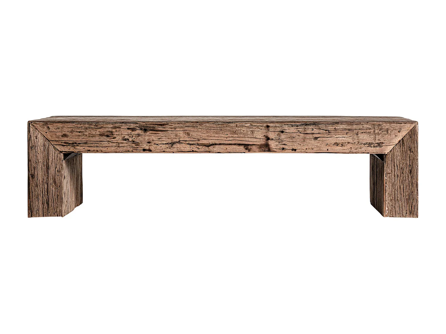 Table basse ethnique en bois massif recyclé