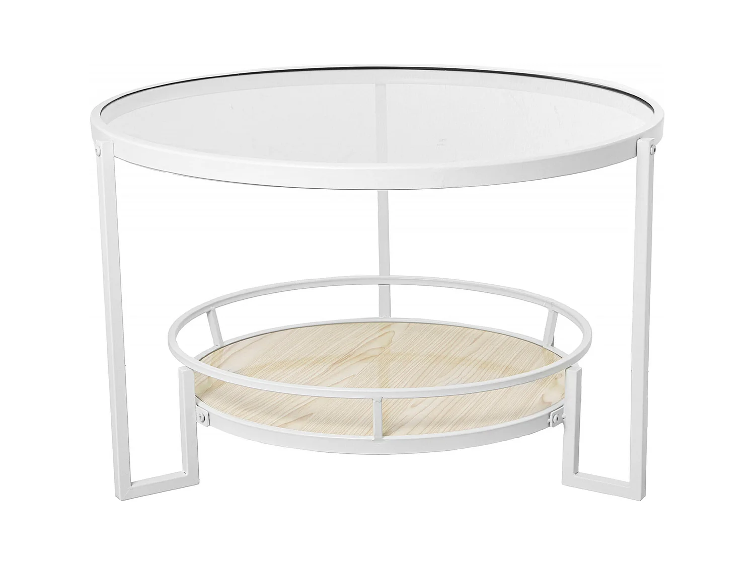 Table basse design métal blanc et bois élégant