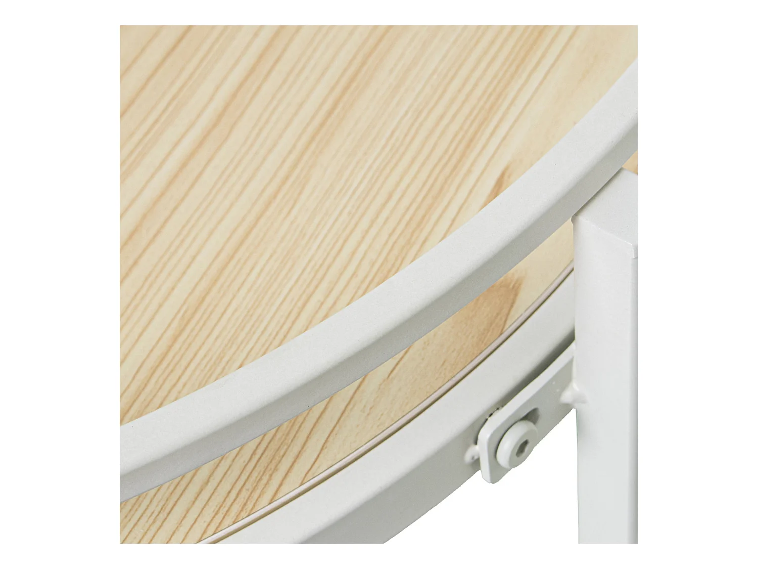 Table basse design métal blanc et bois élégant