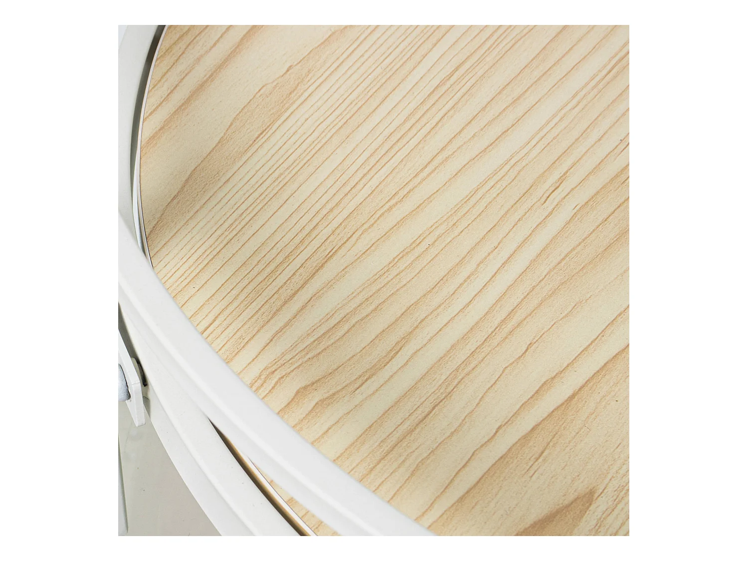 Table basse design métal blanc et bois élégant