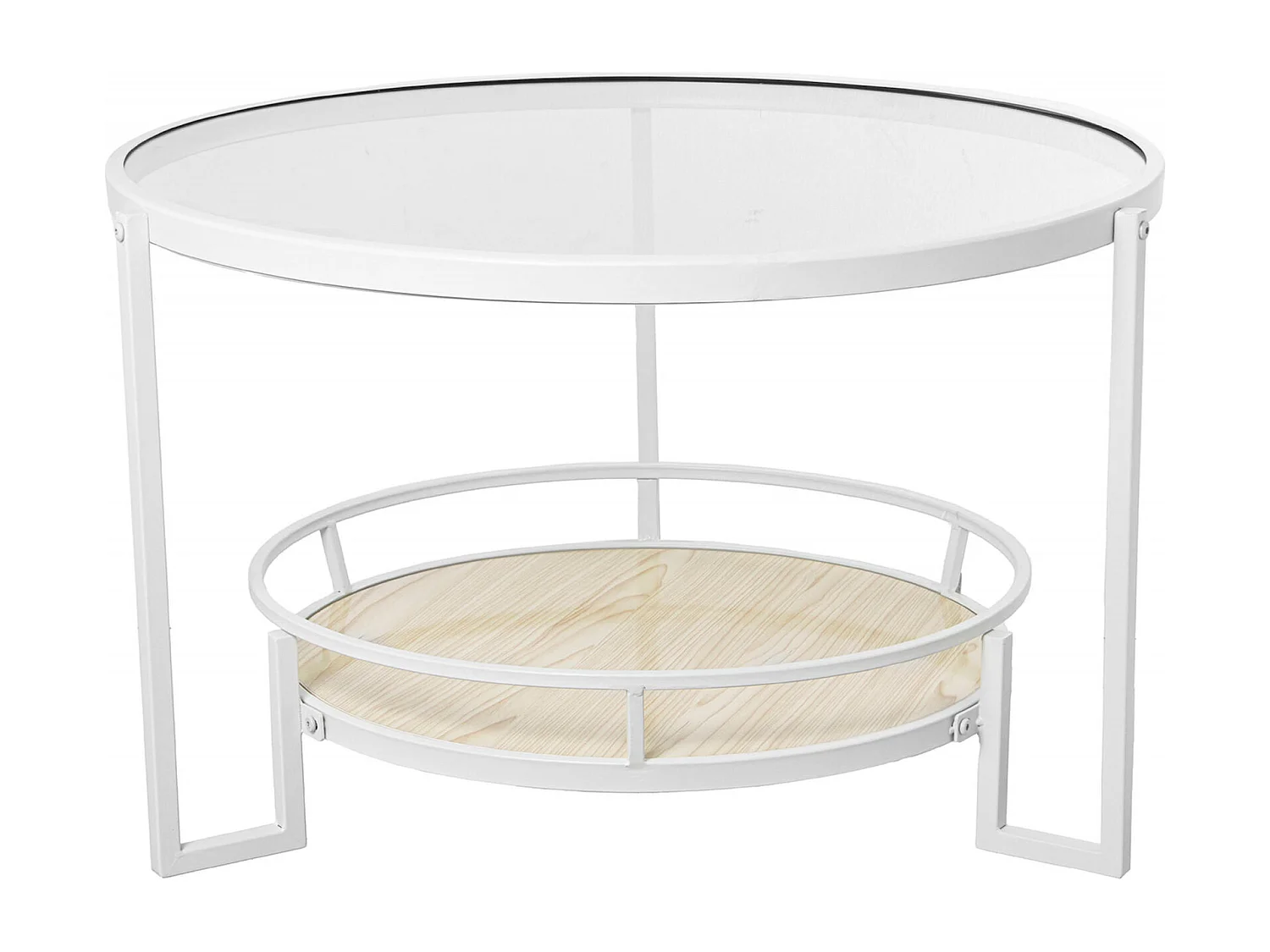 Table basse design métal blanc et bois élégant