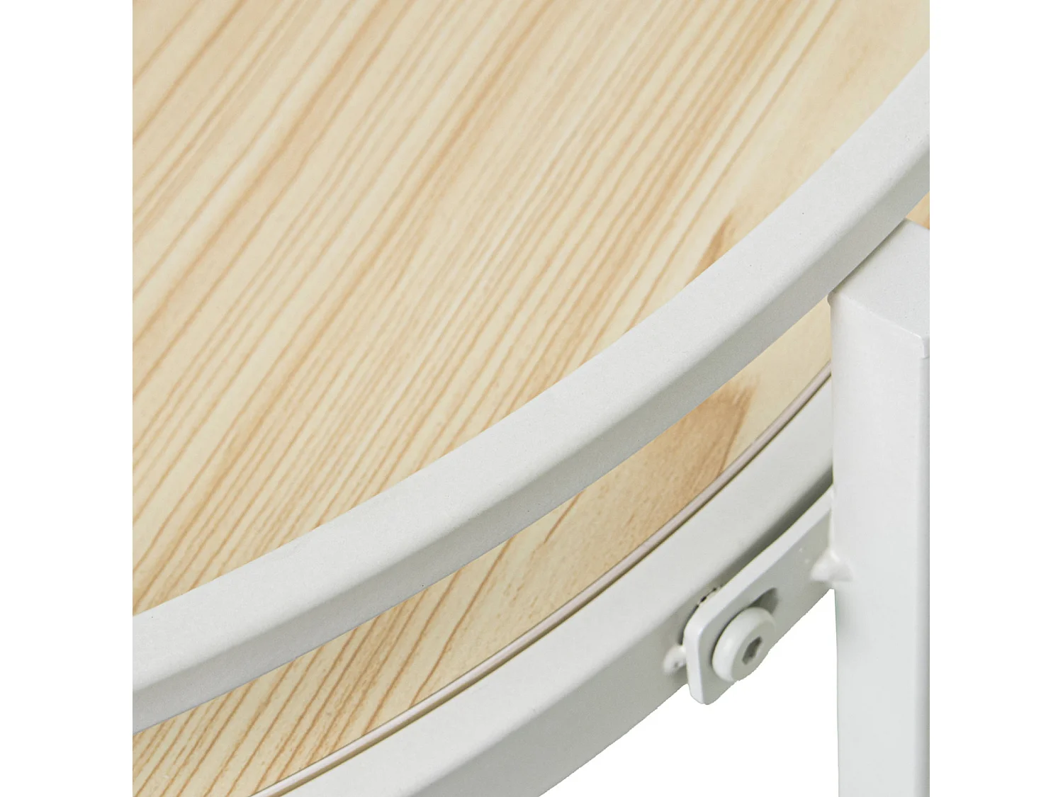 Table basse design métal blanc et bois élégant