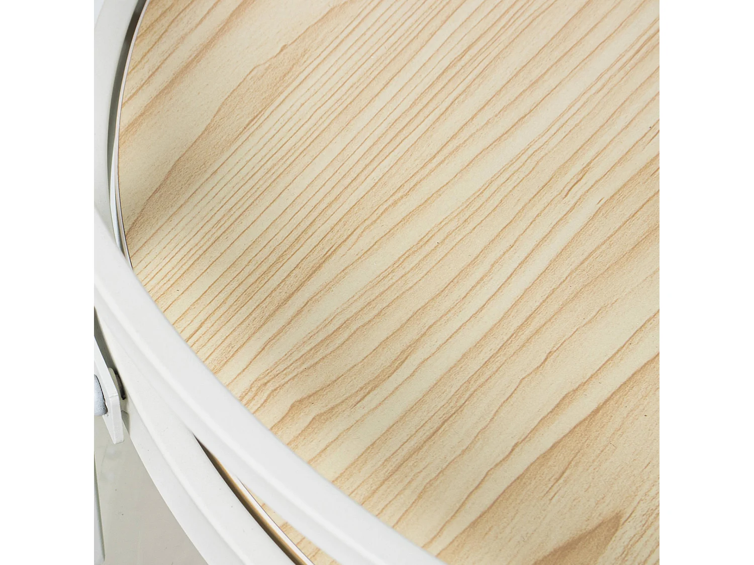 Table basse design métal blanc et bois élégant