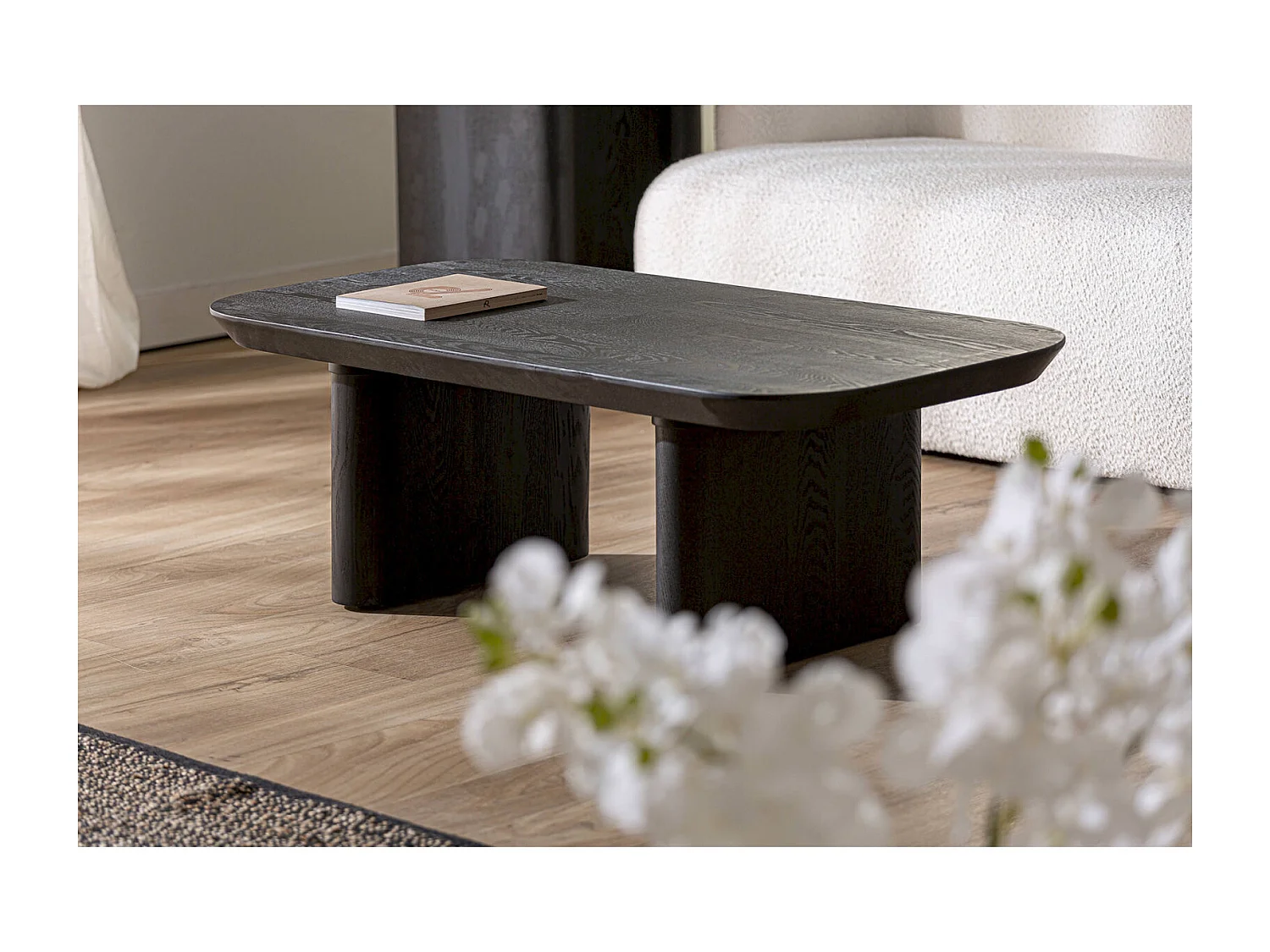Table Basse Contemporaine Rognes Bois Noir