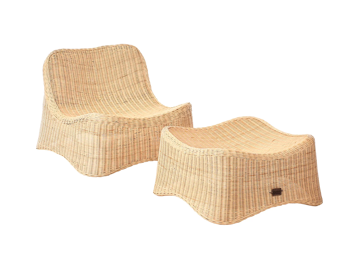 Fauteuil de jardin avec ottoman AIGANI Rotin Naturel