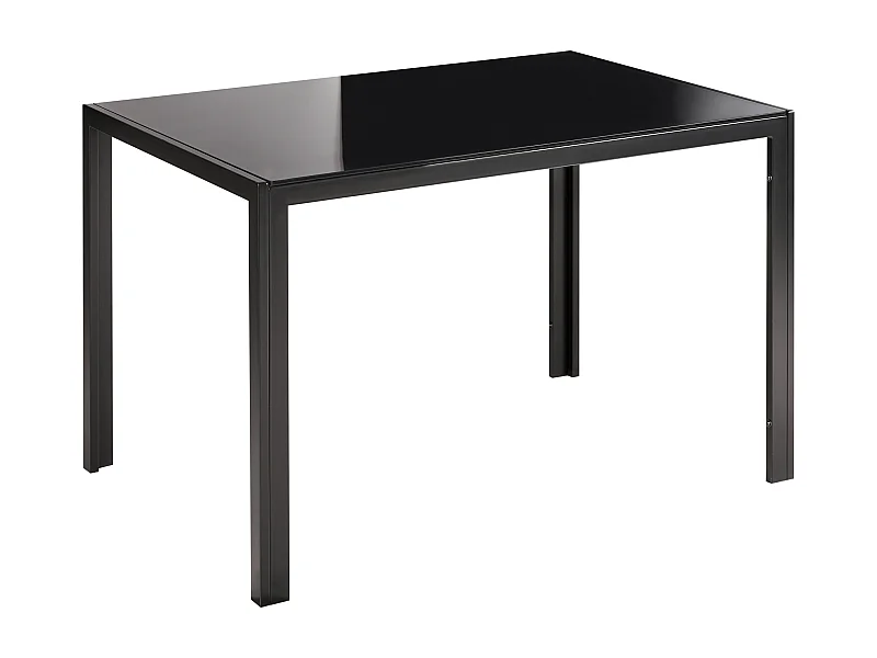 Table de repas LAVOS Noir 120 cm 80 cm Verre de sécurité
