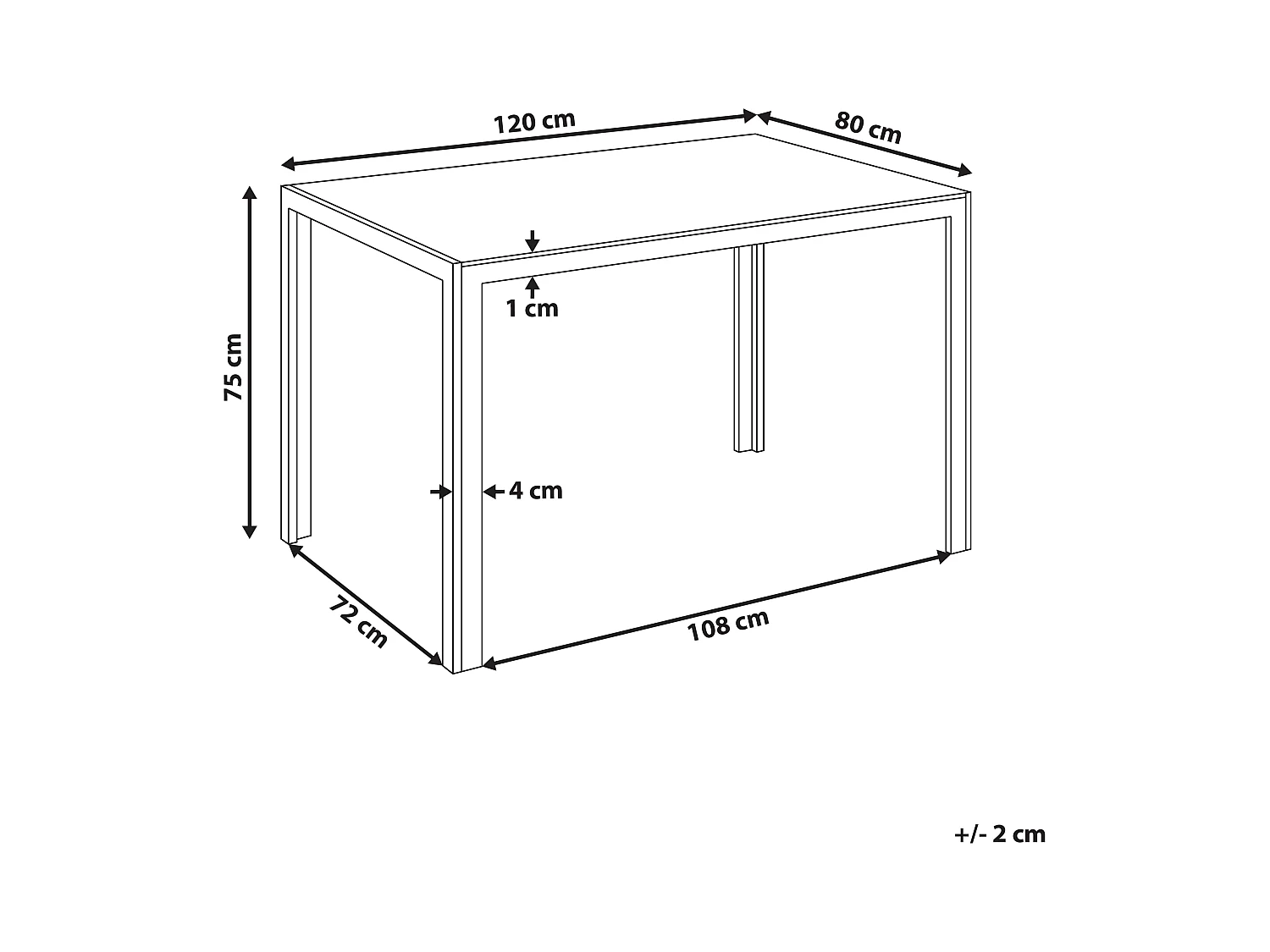 Table de repas LAVOS Noir 120 cm 80 cm Verre de sécurité