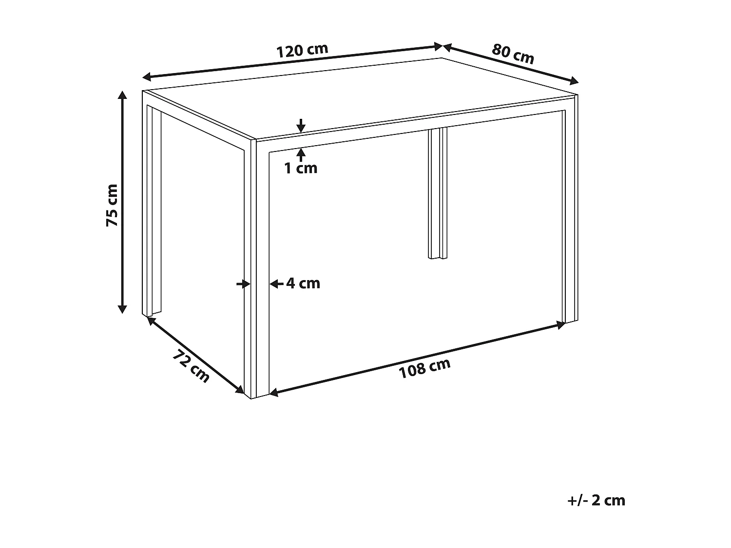 Table de repas LAVOS Noir 120 cm 80 cm Verre de sécurité