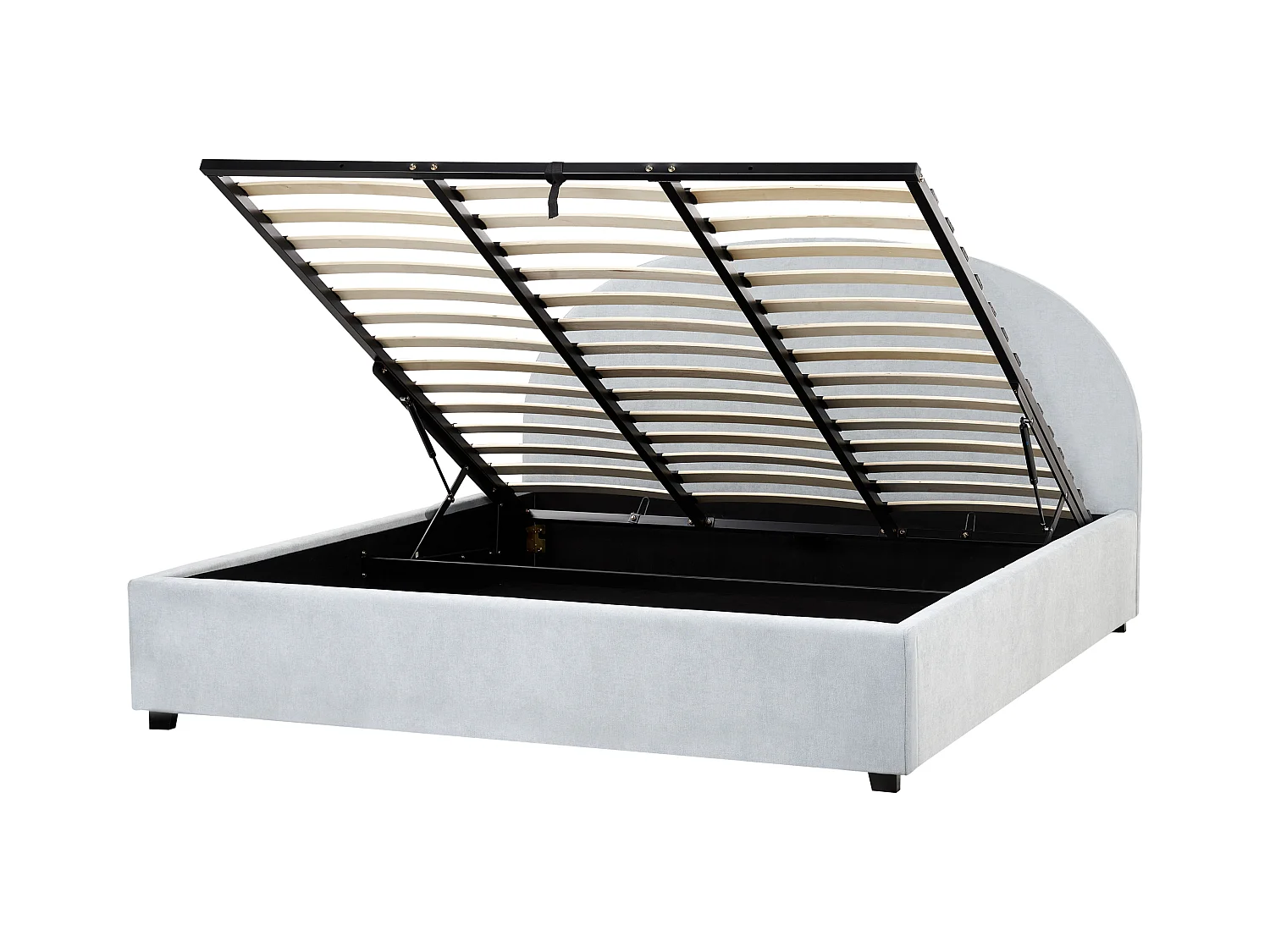 Lit ottoman Tissu VAUCLUSE 180 x 200 cm Bleu clair