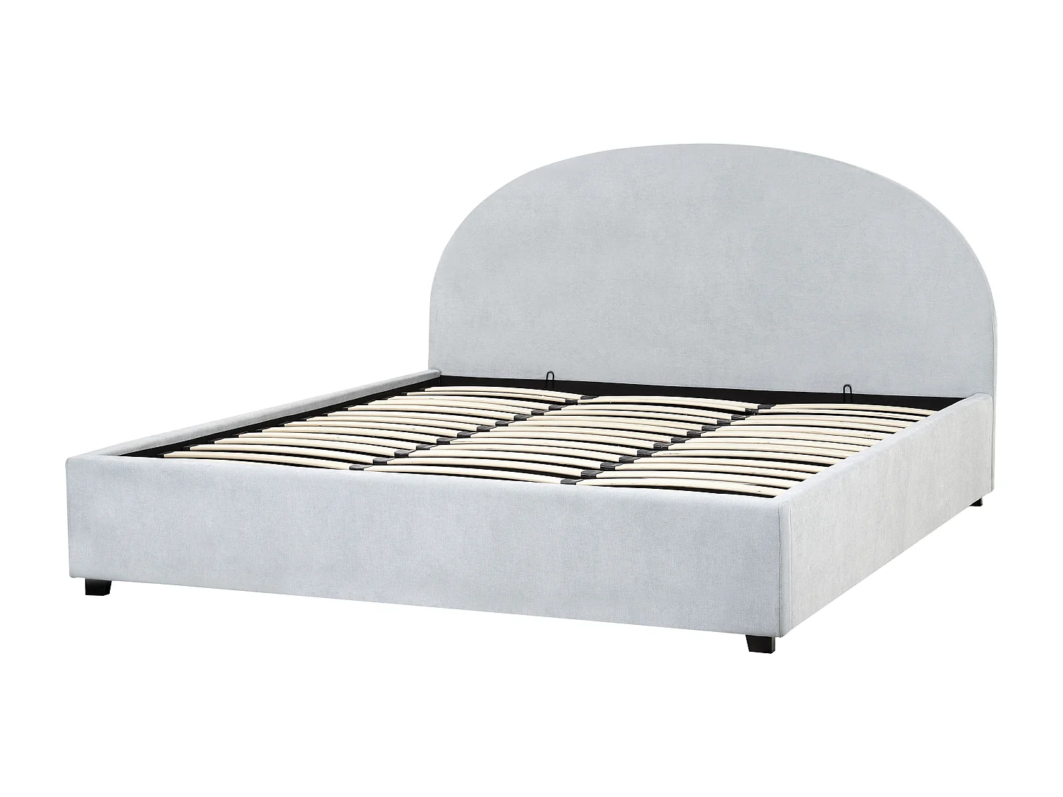 Lit ottoman Tissu chenille VAUCLUSE 180 x 200 cm Bleu clair