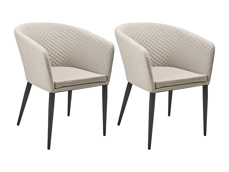Lot de 2 chaises de jardin CURGOS Tissu Beige