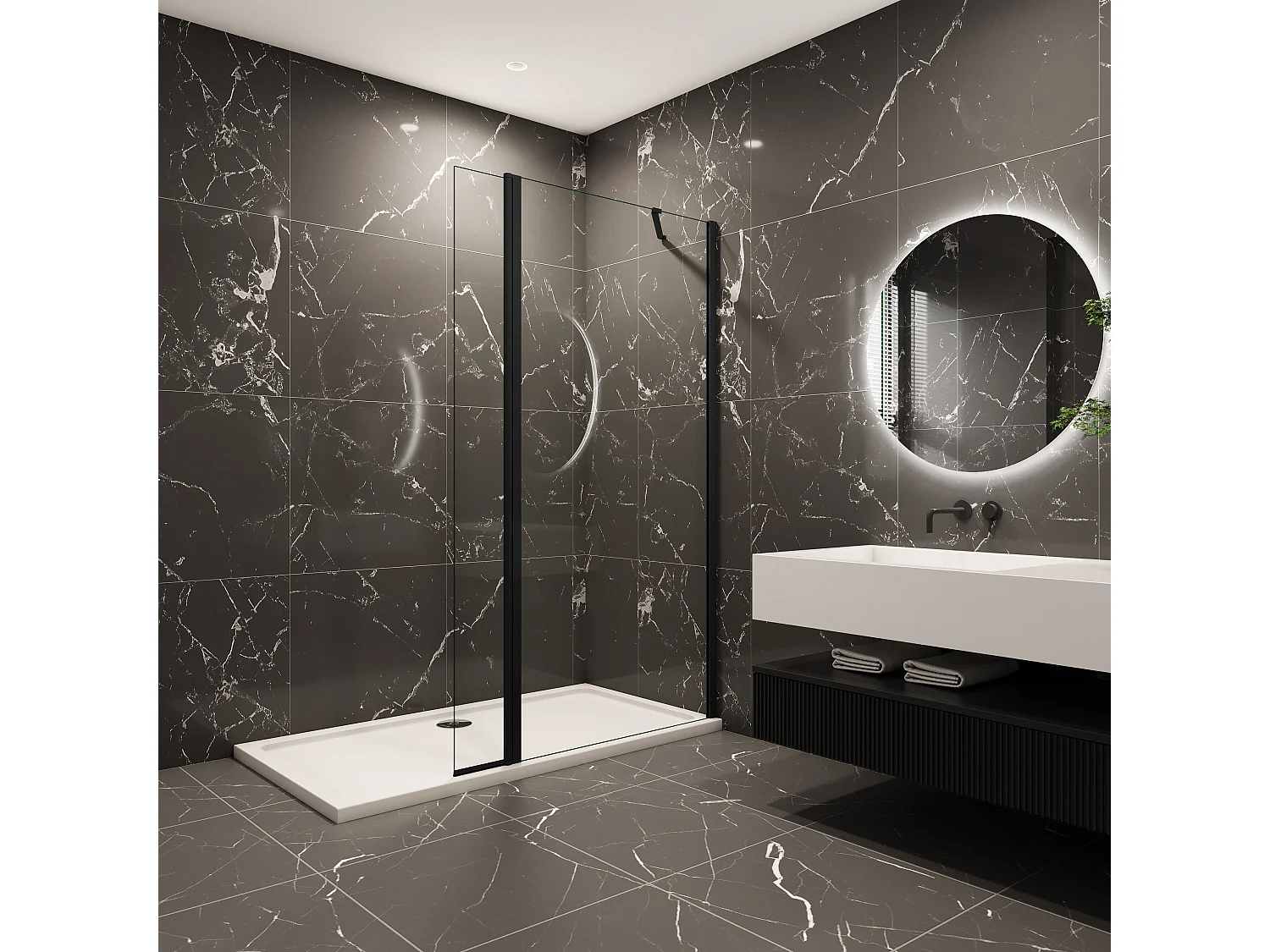 30x200cm Walk in Duschwand Panel Seitenwand Dussche 8mm NANO Glas 40cm Wasserschutzglas