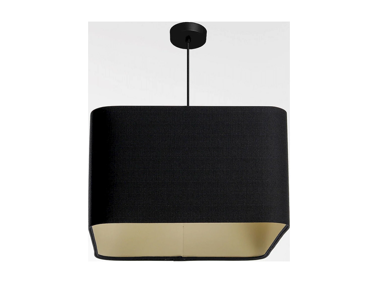 Suspension élégance tissu lin et plastique beige - Hauteur 20 cm