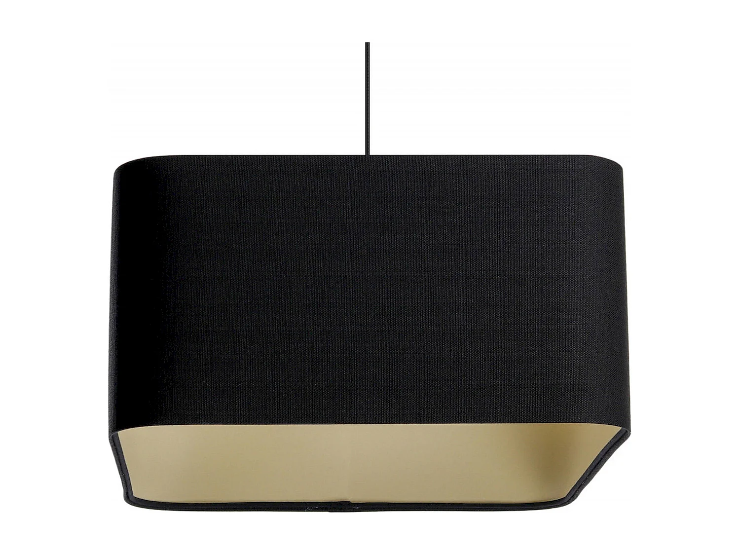 Suspension élégance tissu lin et plastique beige - Hauteur 20 cm