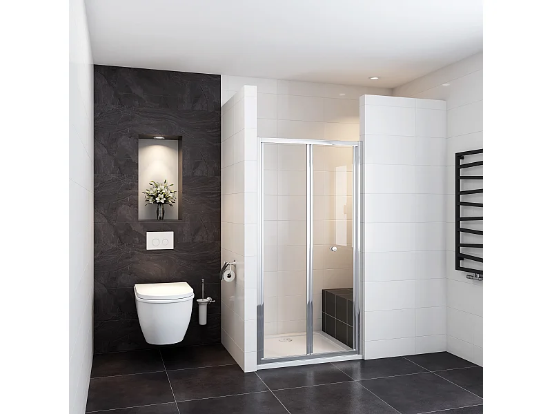 5mm 76x185cm Sicherheitsglas Duschkabine Falttür Duschtür Duschabtrennung