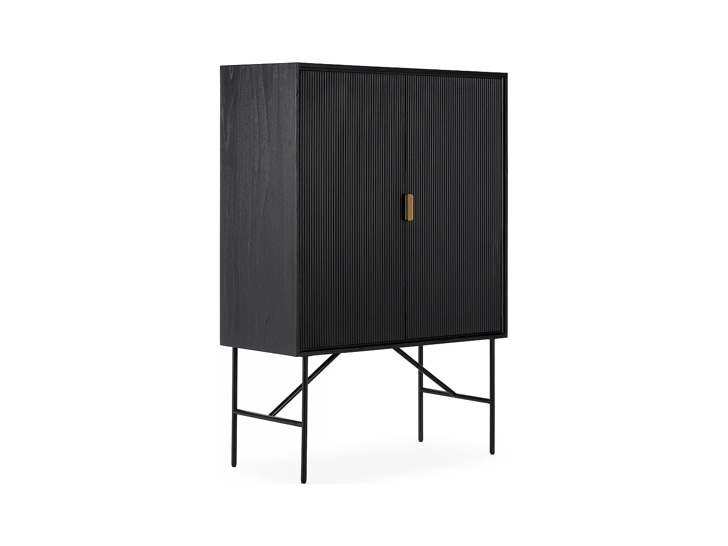 Armoire élégante noir et doré en orme