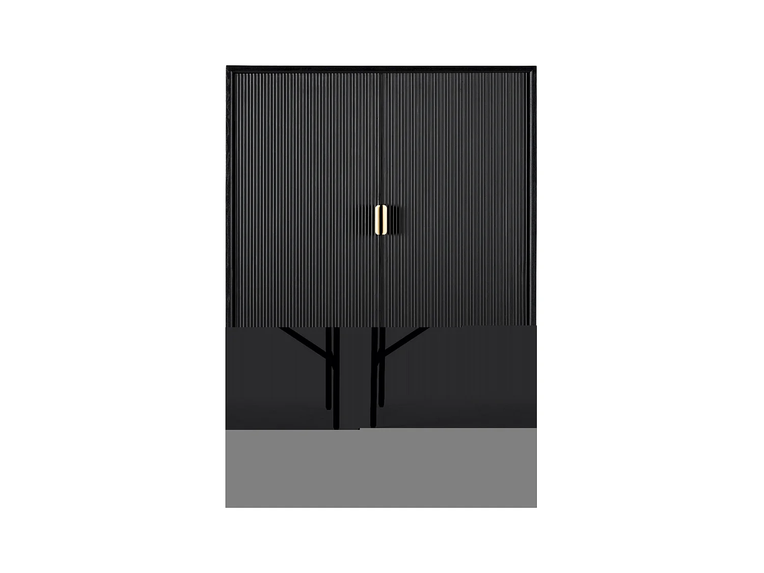 Armoire élégante noir et doré en orme