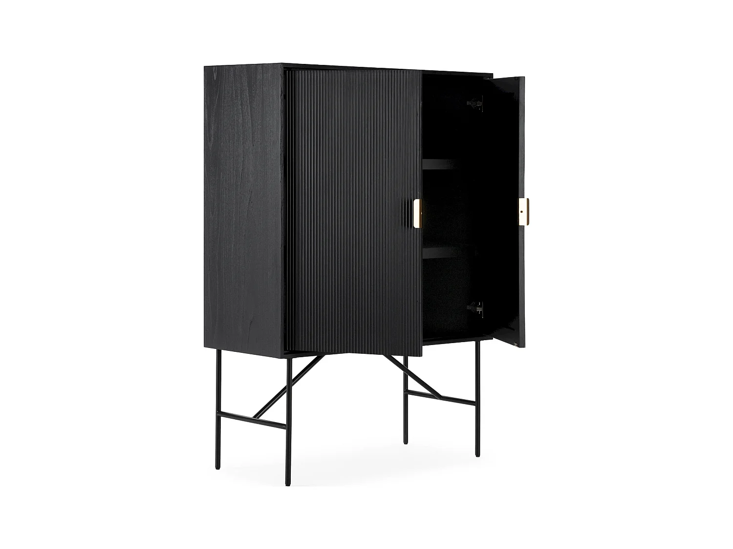 Armoire élégante noir et doré en orme