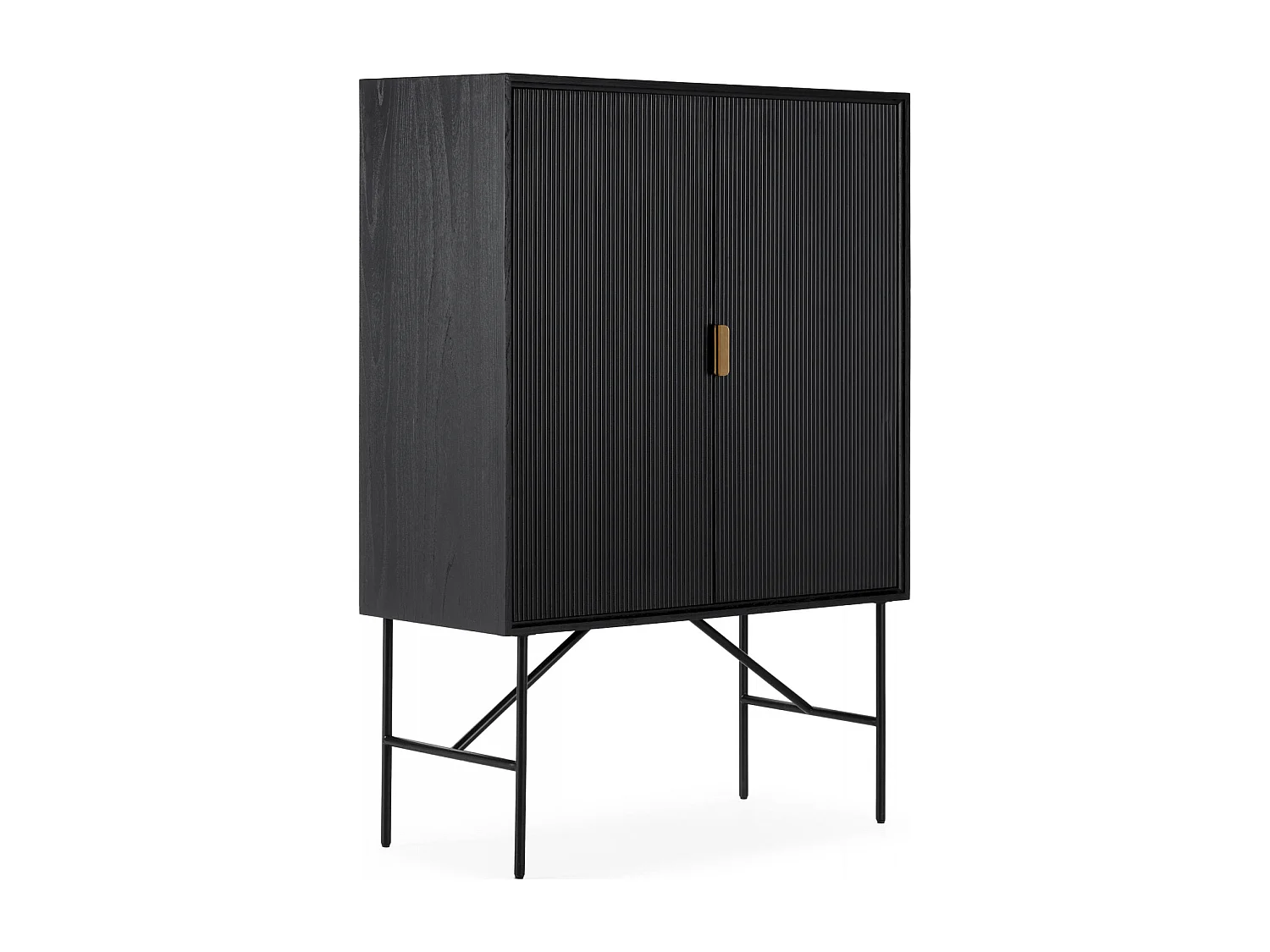 Armoire élégante noir et doré en orme