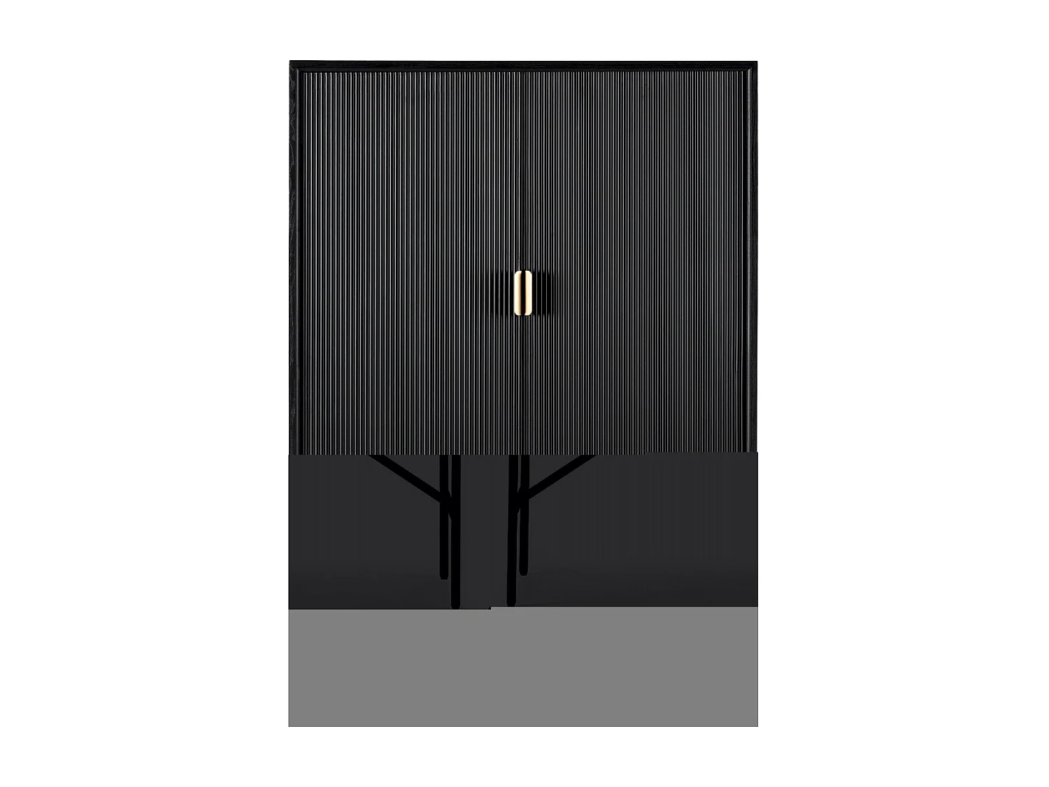 Armoire élégante noir et doré en orme