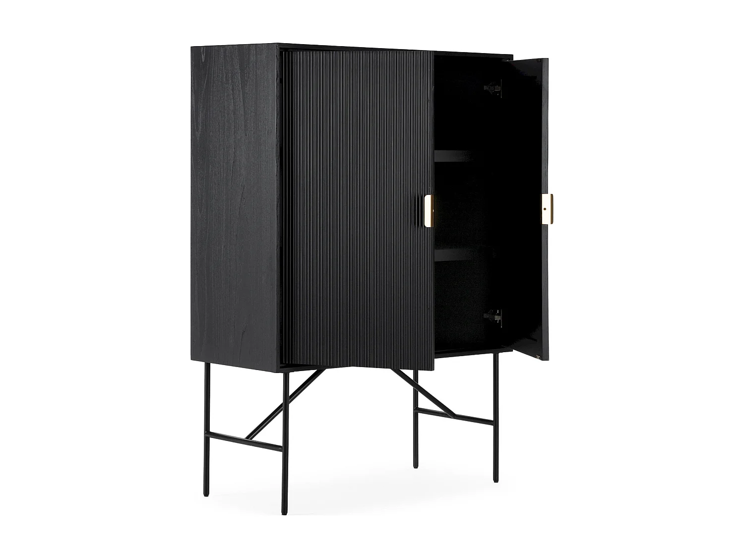 Armoire élégante noir et doré en orme