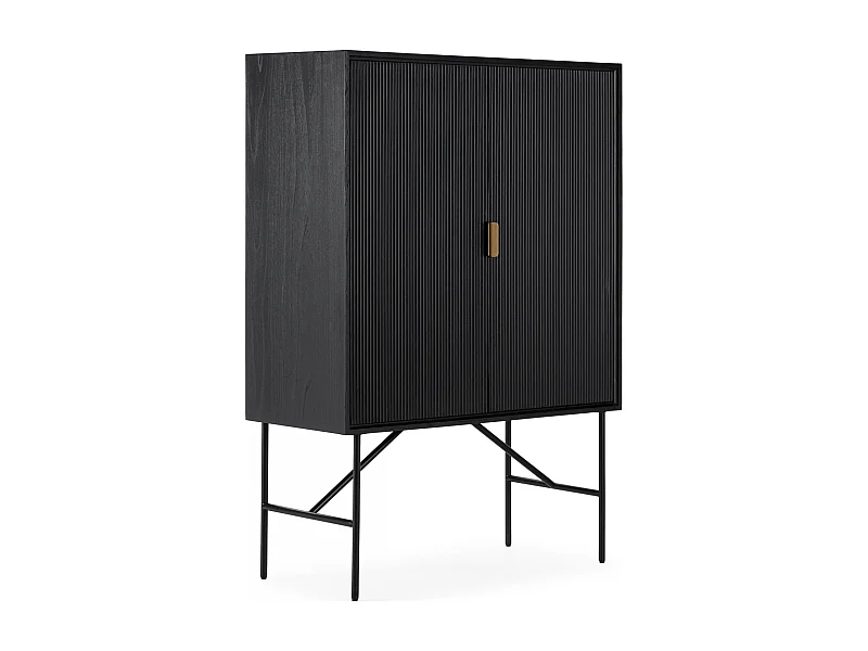 Armoire élégante noir et doré en orme