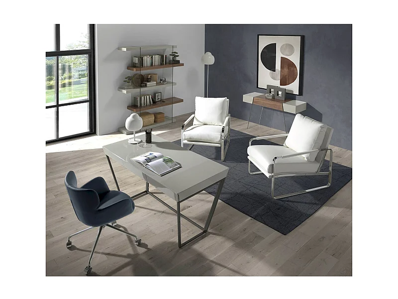 Chaise bureau pivotante design bleu marine Angel Cerda