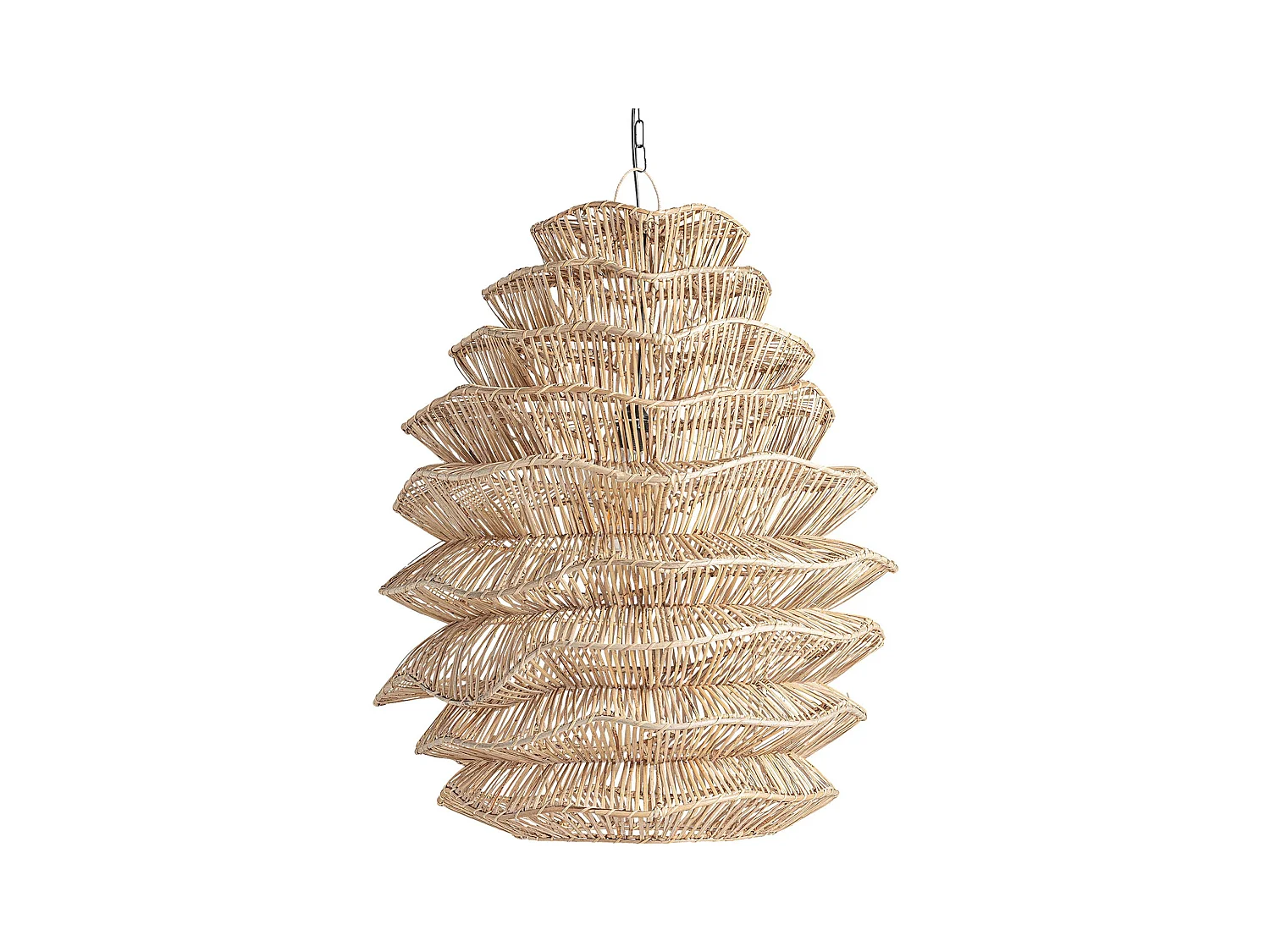 Suspension bohème chic en ratan naturel