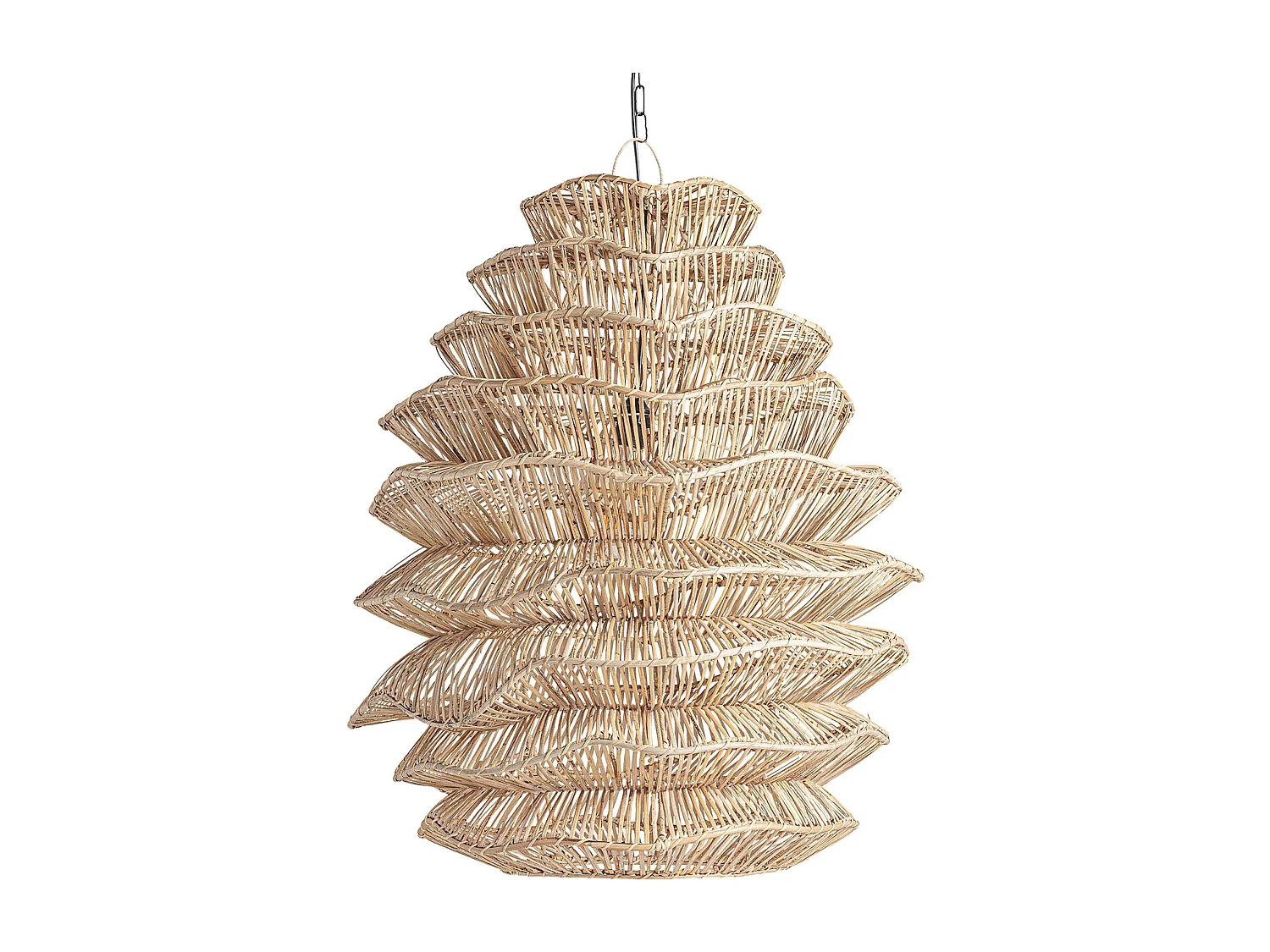 Suspension bohème chic en ratan naturel