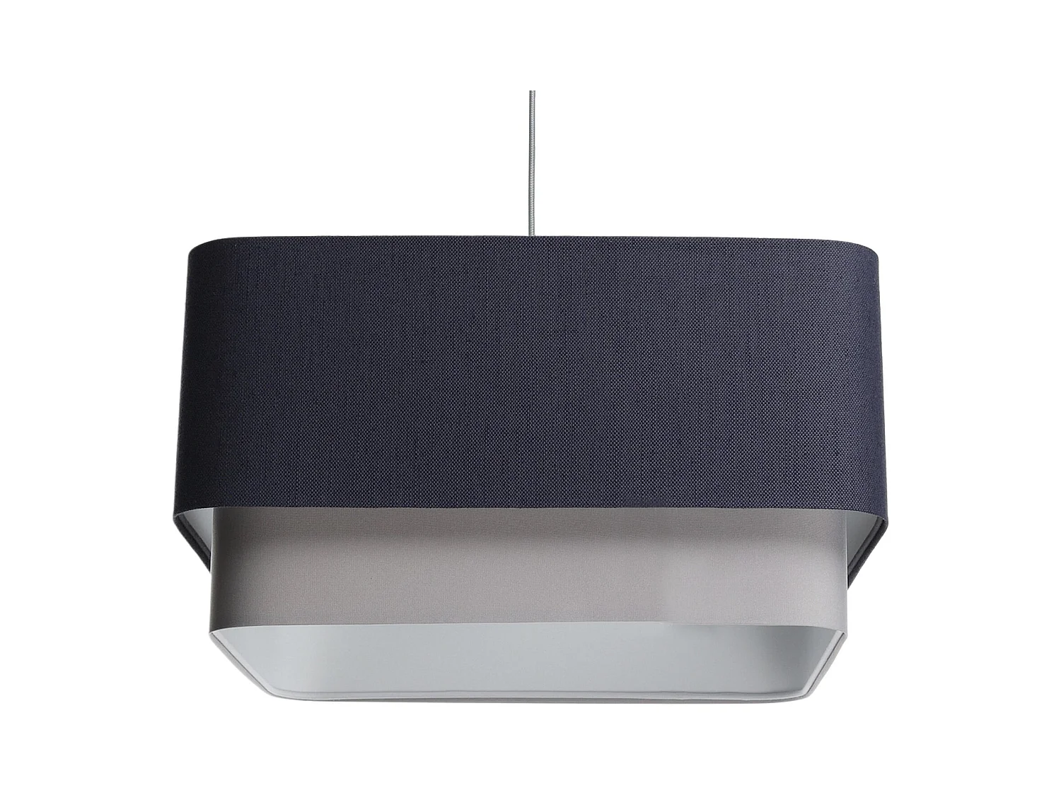 Suspension élégante en lin texturé et PVC gris