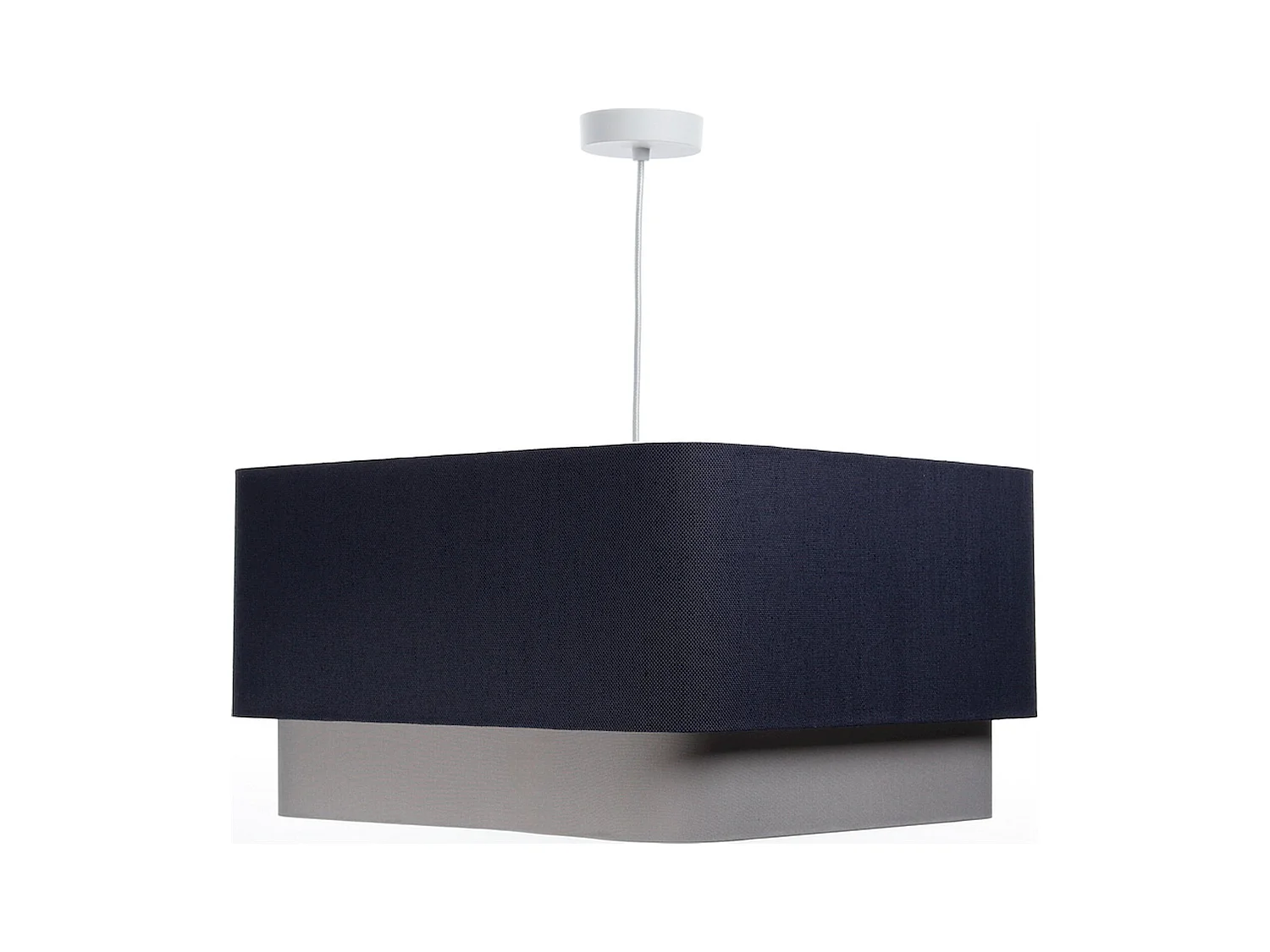 Suspension élégante en lin texturé et PVC gris