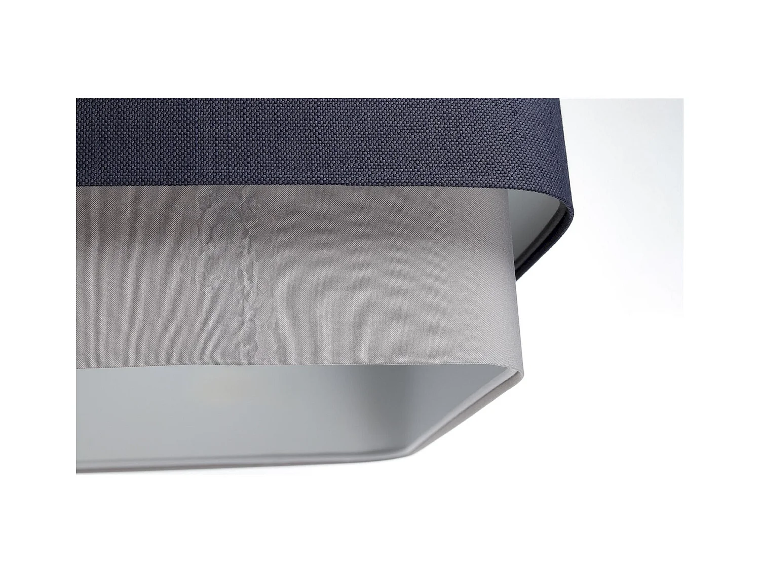 Suspension élégante en lin texturé et PVC gris