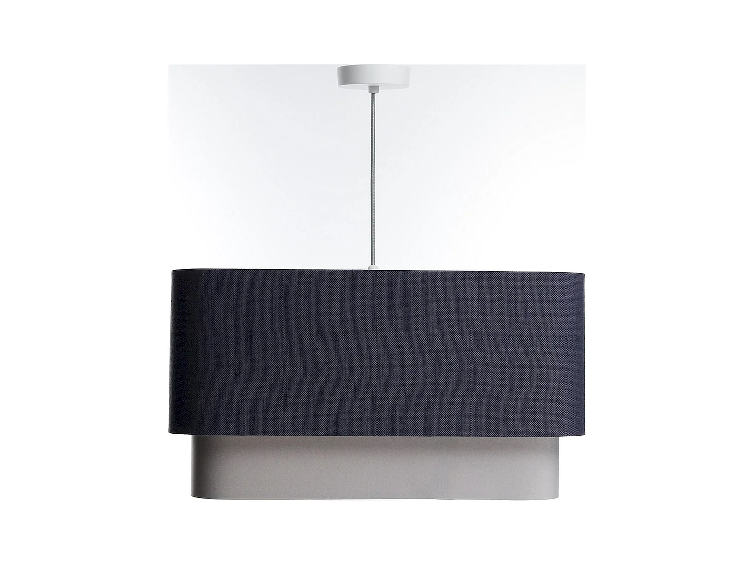 Suspension élégante en lin texturé et PVC gris