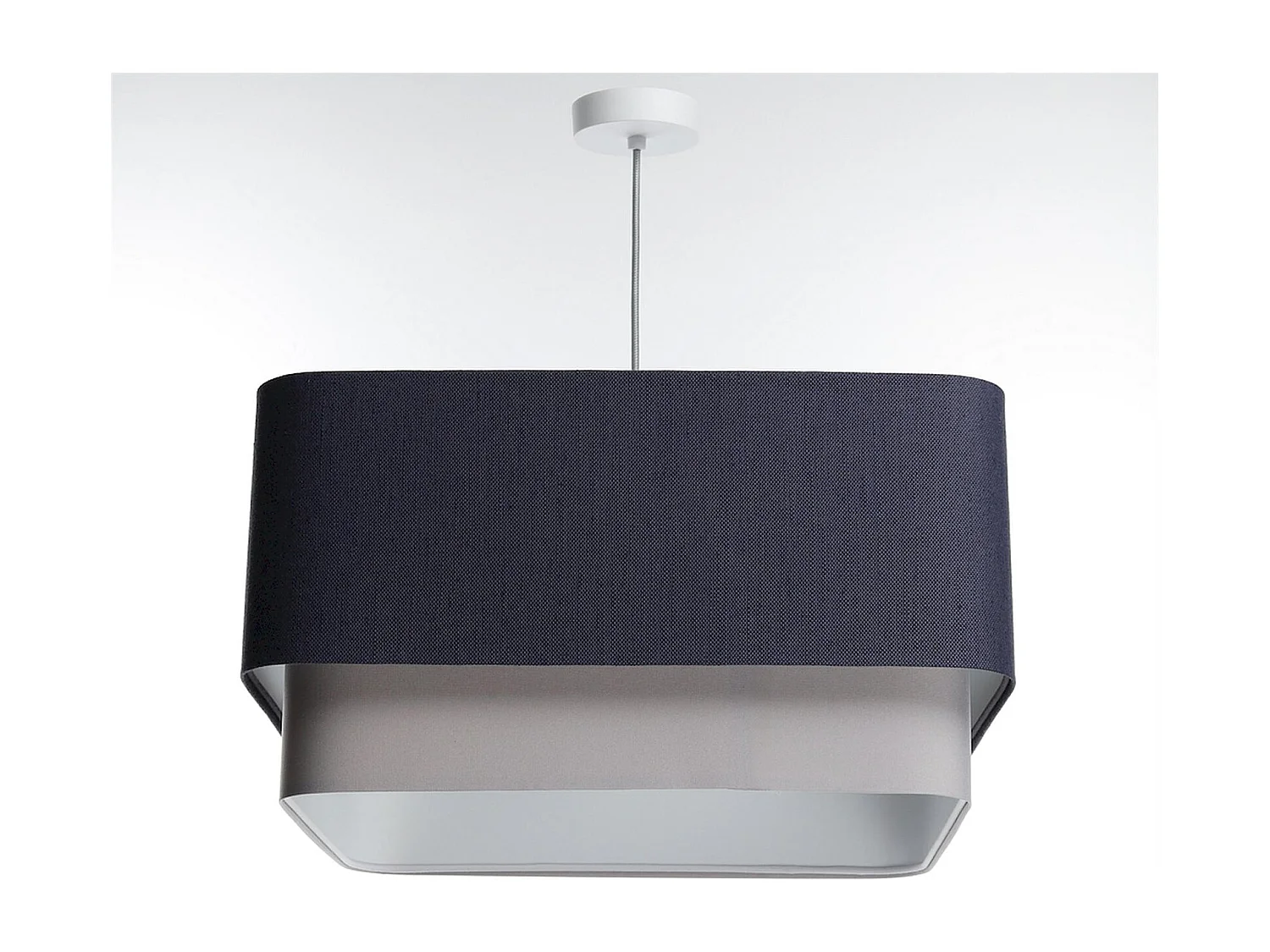 Suspension élégante en lin texturé et PVC gris