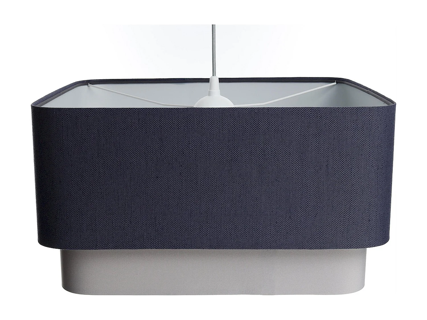 Suspension élégante en lin texturé et PVC gris