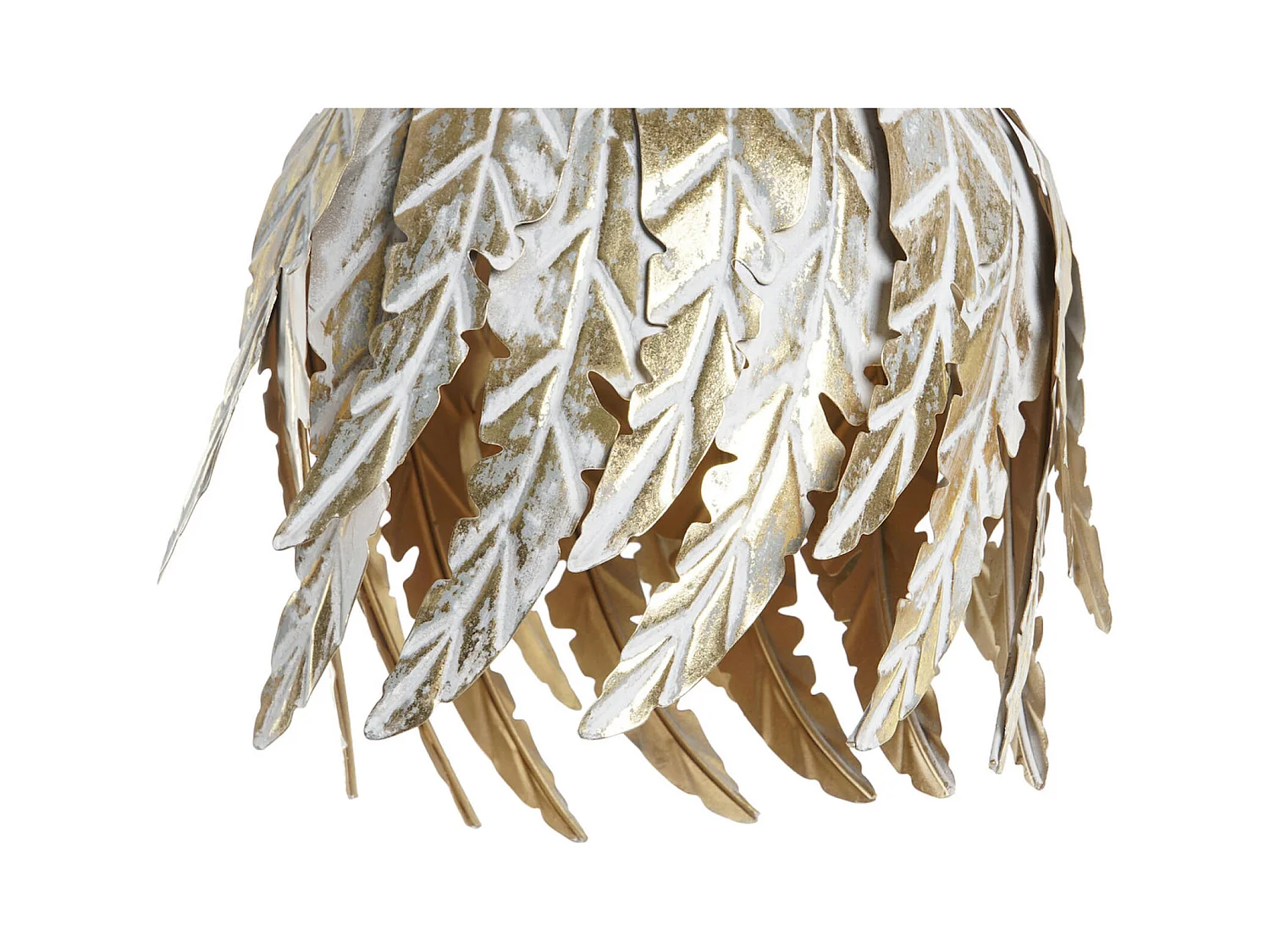 Suspension élégante feuilles métal gris décapé