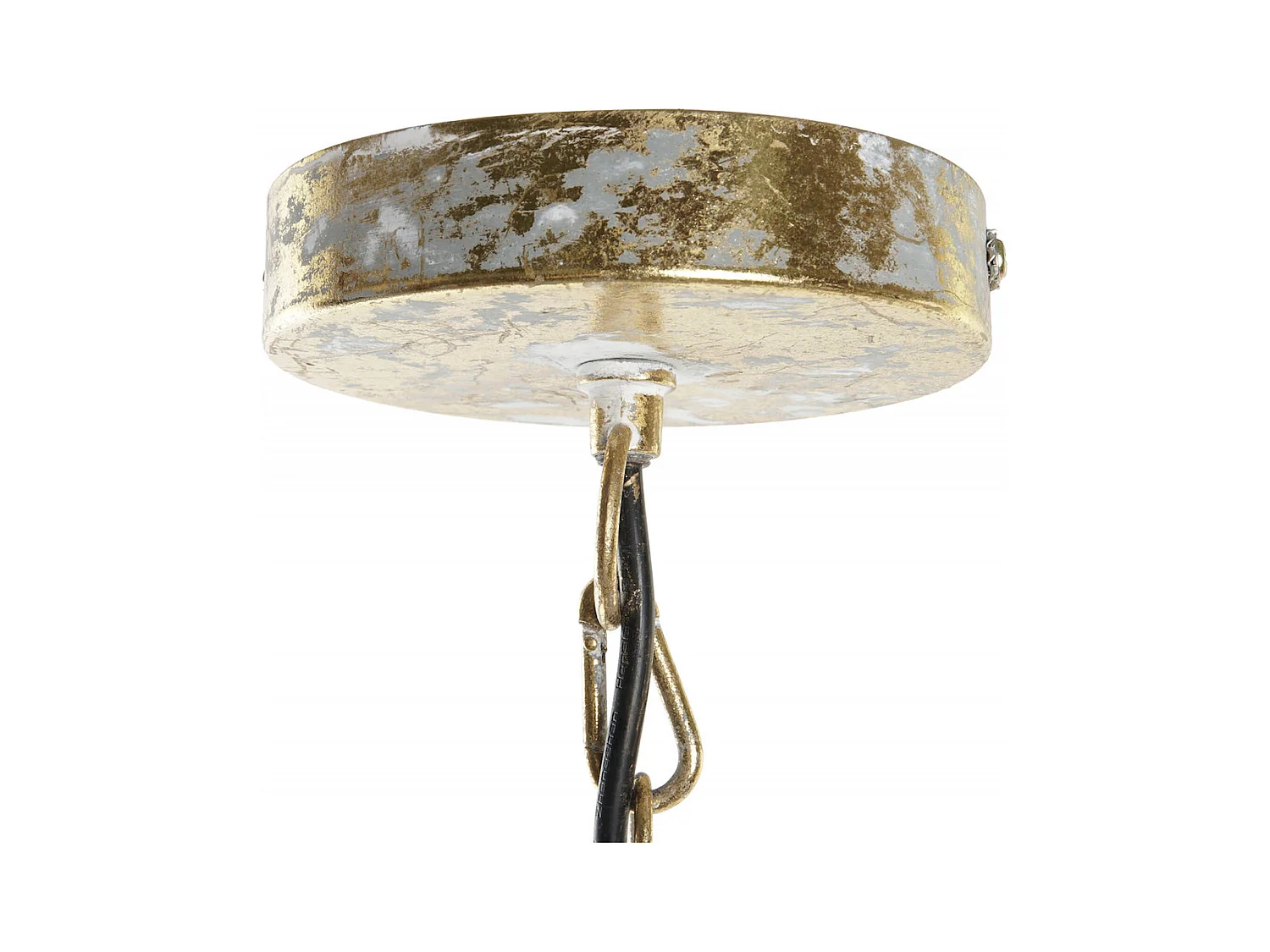 Suspension élégante feuilles métal gris décapé