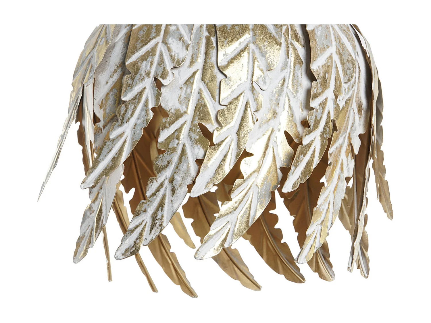 Suspension élégante feuilles métal gris décapé