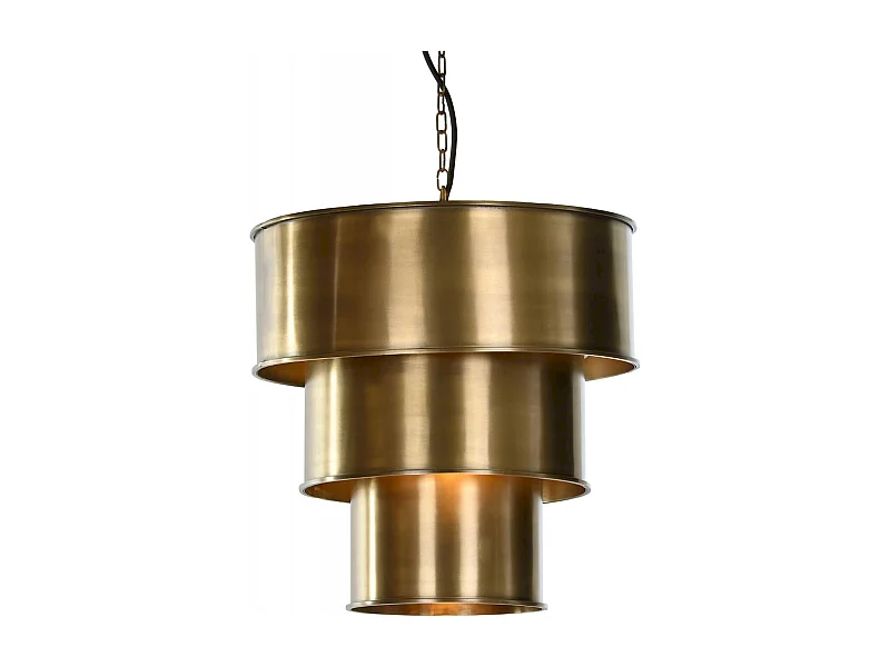 Suspension triple niveaux dorée pour élégance intérieure