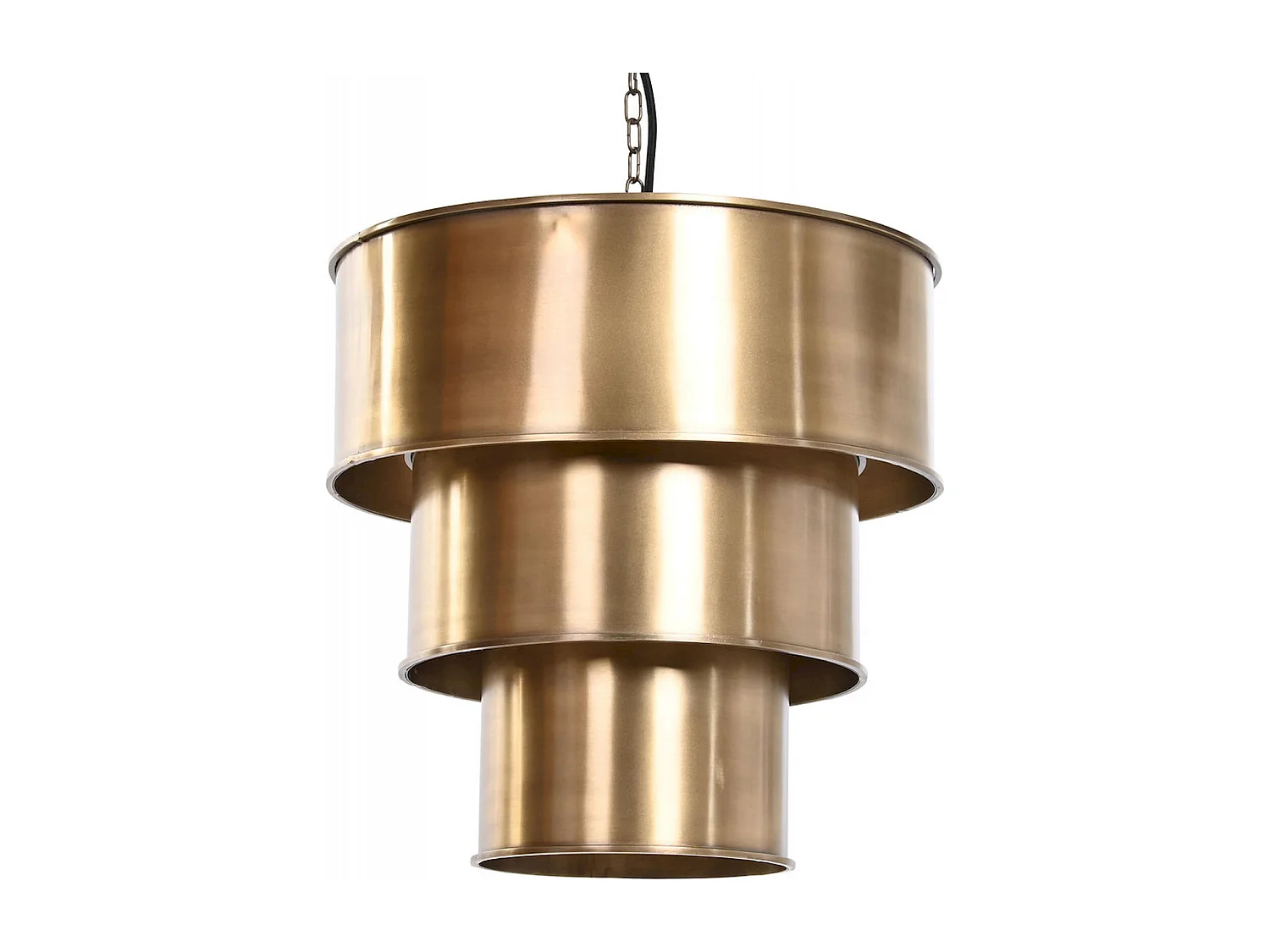 Suspension triple niveaux dorée pour élégance intérieure