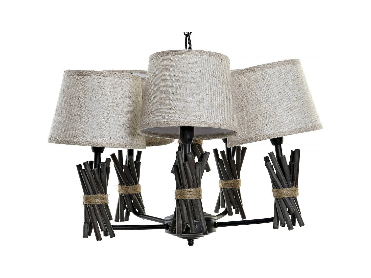 Suspension chic grise et beige pour intérieur élégant