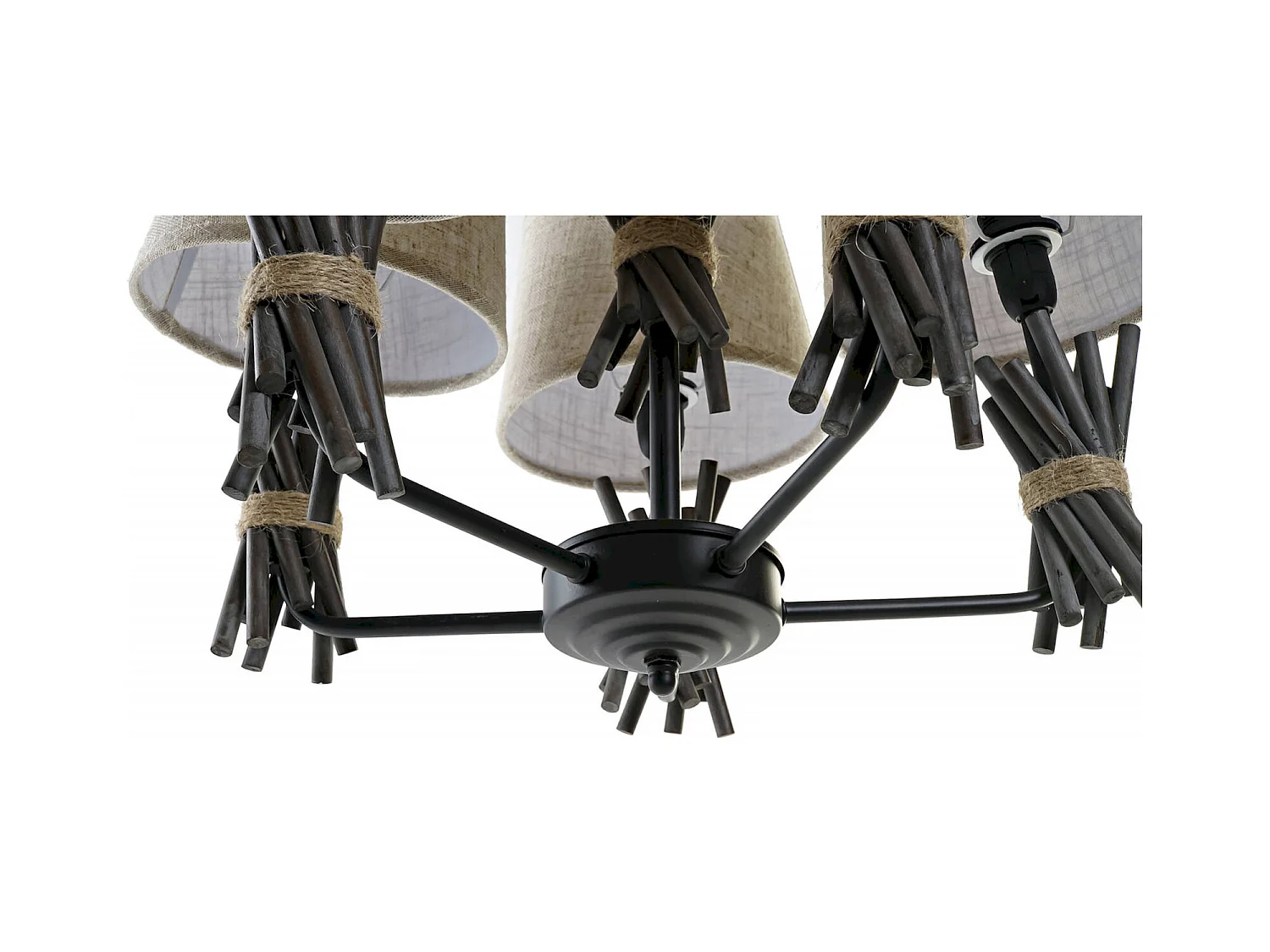 Suspension chic grise et beige pour intérieur élégant