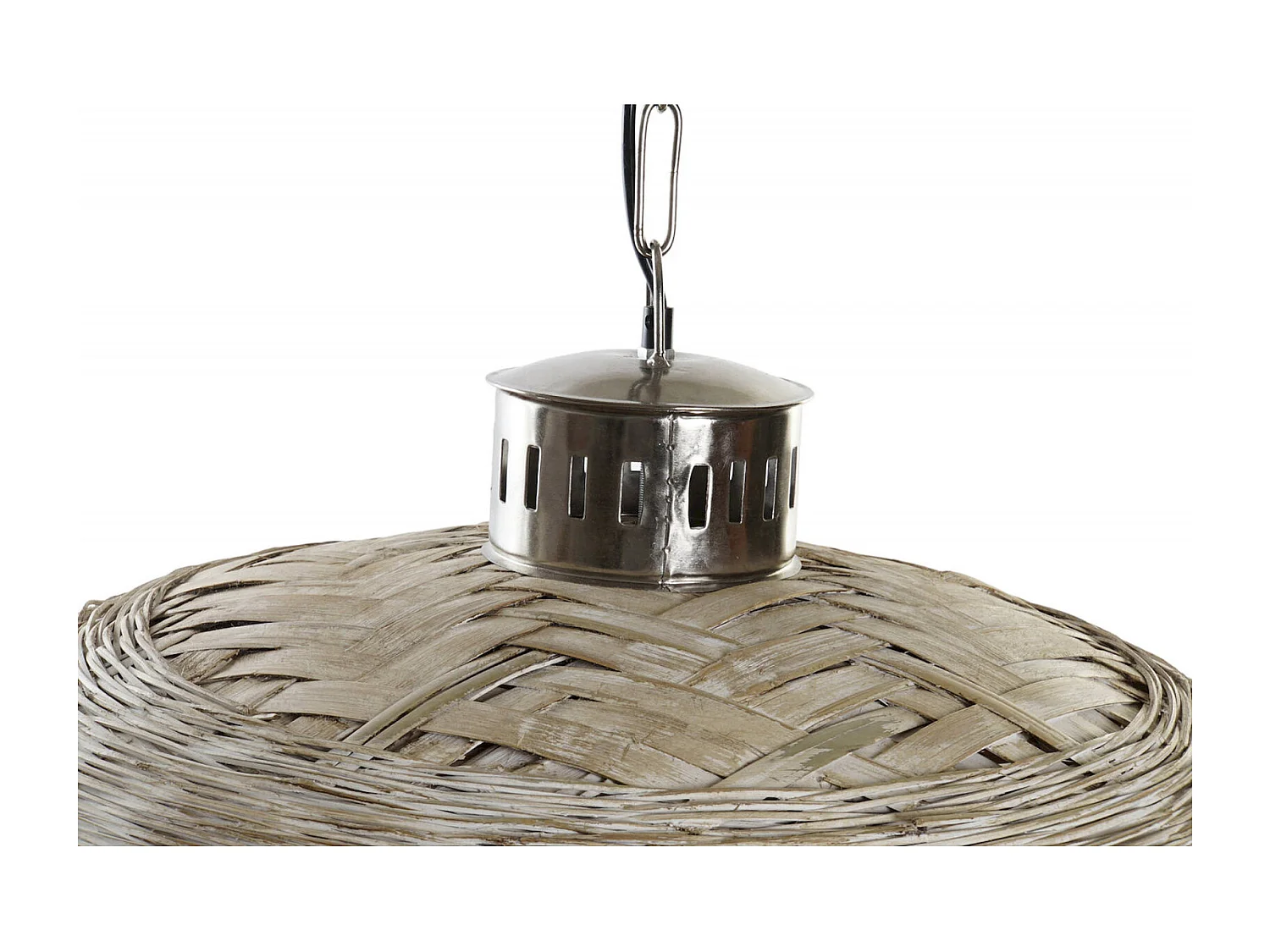 Suspension chic en rotin et métal pour intérieur élégant