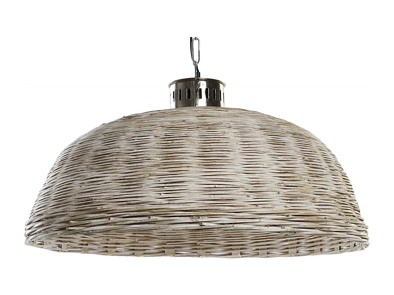 Suspension chic en rotin et métal pour intérieur élégant