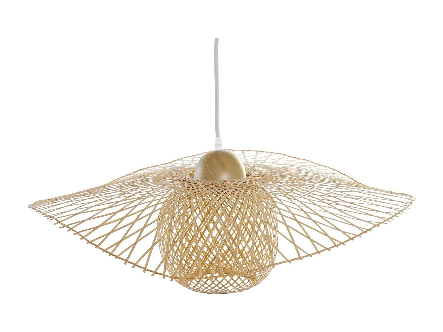 Suspension bambou tressé main pour intérieur chaleureux