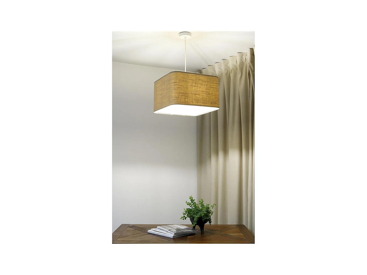 Suspension tendance en jute naturel - Hauteur 20 cm