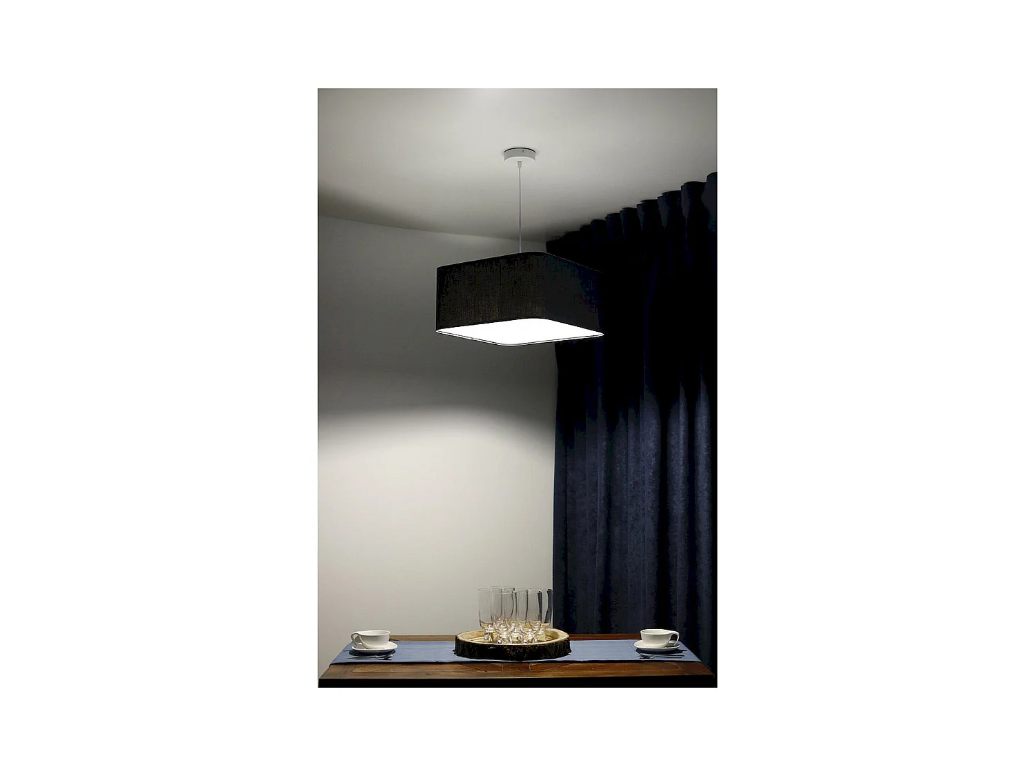 Suspension textile carrée - Hauteur 30 cm