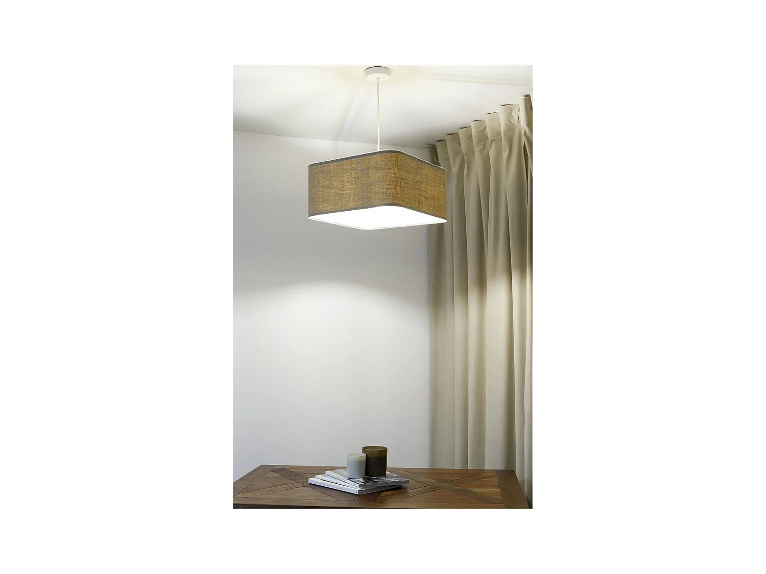 Suspension lin élégant et intemporel - Hauteur 25 cm