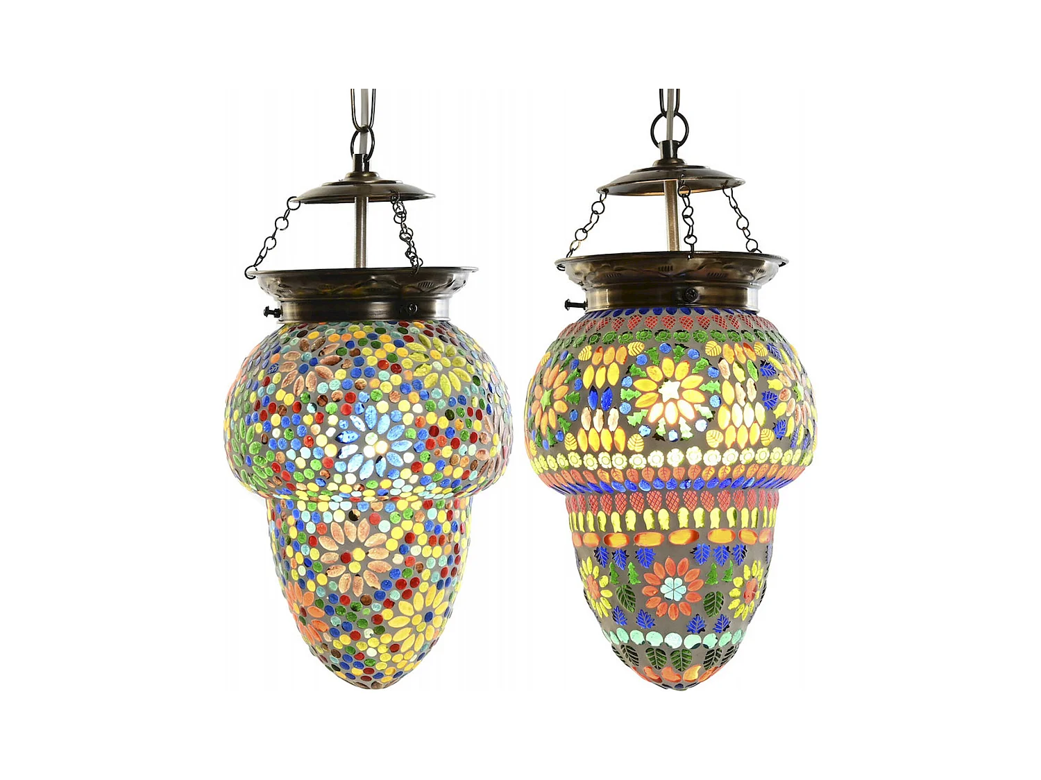 Suspension design mosaïque colorée pour intérieur chic